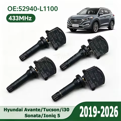 4pcs 52940-L1100 Tyre Pressure Sensor For Hyundai Elantra Ioniq 5 Santa Cruz Sonata Tucson 433MHz 52