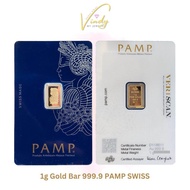 VINDY MY 999/24K Gold Bar PAMP Suisse 1G 2.5G | Original Gold Bar | Certificate Included