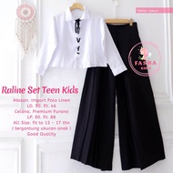 COD Setelan Kemeja dan Kulot Panjang Bahan Furano Raline Set Teen Kids Usia 13 Sampai 17 Tahun By Fa