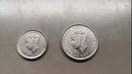 1939年香港一毫及伍仙古錢幣各一個