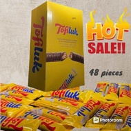 Tofiluk Coklat Viral Caramel Tofiluk 10g - Snack Krimy & Renyah - Paket 48pcs Terbaik untuk Berbagi 