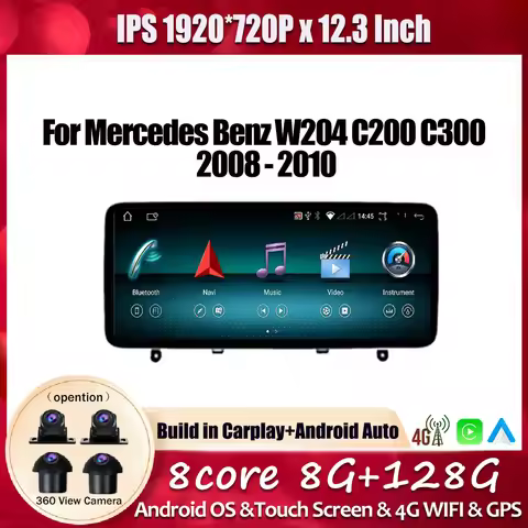 12.3Inch NTG 4.0 System Android OS For Mercedes Benz W204 C200 C300 2008 - 2010 GPS Navigation Car R