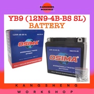 OSIMA BATTERY "GEL" - (YB9) FULLY SEALED (JAGUH/CL160/CL175/TL125/125 JARNO/BOSS)MODENAS SCRAMBLER B