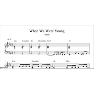 When We Were Young Songs (Adele), music sheet, music score, piano music score, keyboard and guitar