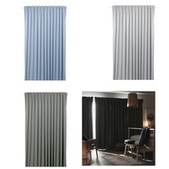 BENGTA Block-out curtain, 1 length, light green / blue / light grey 210x250 cm