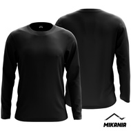 Black Microfiber Plain Jersey T-Shirt Long Sleeve | Jersi T-shirt Microfiber Kosong Hitam Lengan Panjang (UNISEX) MURAH