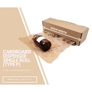 NULLPACK Cardboard Dispenser Set Single Roll - Biodegradable Honeycomb Paper Wrap 80m / Refill Roll 