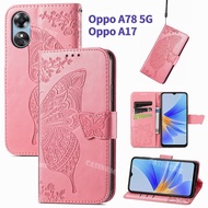2023 OppoA78 5G Flip Leather Phone Case For OPPO A78 A17 A98 78A  A 17 78 5G Shockproof Casing Walle