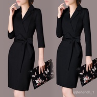 💕FLASH SALE💟Bow Temperament Ladies Dress NewolWomen's Large Size Slim Dress for Spring and Summer Korean Style Business