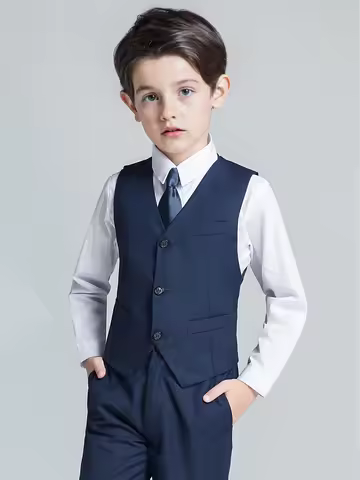 Boys Suit Vest Casual College Party Wedding Kids Vest Size 4-16Y