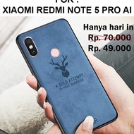 New Stock Case Xiaomi Redmi Note 5 Pro AI softcase casing cover leather tpu Deer - Deer Blue.