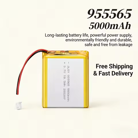 3.7V 5000mAh 955565 Lipo Battery JST PH 2.0 2Pin Rechargeable Lithium Polymer for Bluetooth Speaker 
