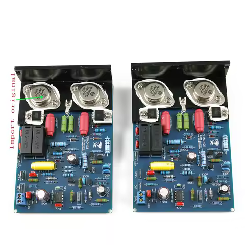 One Pair QUAD405 CLONE MJ15024 100W 8R DIY KITS Finished Baord Dual Channel Amplifier Board w/Angle