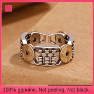 RL-Copper coin abacus bead ring for men and women adjustable size fortune ring money rolling down business prosperous money amulet ring