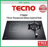 Tecno 73cm Gas and Induction Hybrid Cooker Hob T788GI