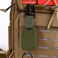 SMARTSIMPLE 60cm Backpack Retractable Hook Steel Wire Badge Reels Multi-purpose Outdoor Fishing Clim