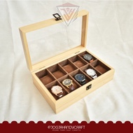 PREMIUM Premium Wooden Watch Box 10-Slot Wooden Watch Box Watch Holder/