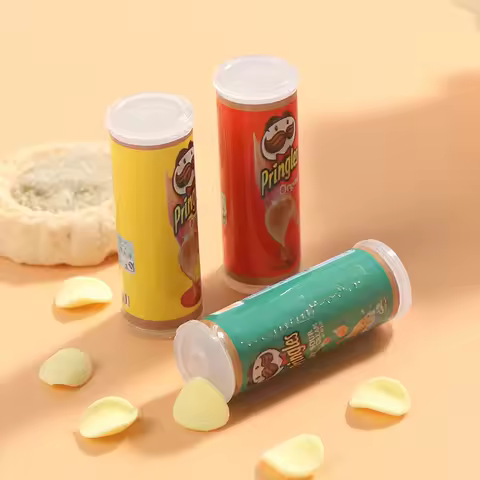 1 set/3 pcs 1:12 Dollhouse Miniature Food Potato Chips BottlesMini Simulation Potato Chips Bottle Do