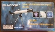 二手原裝正貨 SUNCORE REFRACTOR TELESCOPE  WITH TRIPOD  30X/60X   天文望遠鏡 (Ages 8 years and up)《溫馨提示：只此一套，手快有