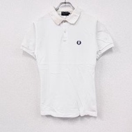 古著FRED PERRY短袖 Polo 衫，運動款，白色，帶刺繡 logo，M 碼