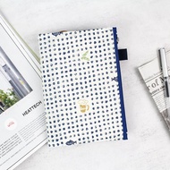 Chuyu B6/32K花布單筆插拉鍊書衣/書套/日誌合身書套-04貝殼白牆