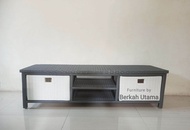 (( Cod )) Lemari laci dvd / rak laci dvd / meja tv rotan sintetis isi 2 kotak laci