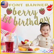 1st Birthday Strawberry Themed Happy Birthday Banner Party Decoration