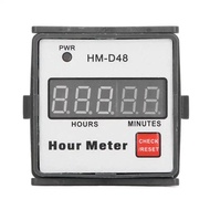 Digital Hour Meter HM-D48 Hour Meter Digital Display 0‑999.99h Timer Hourmeter AC 220V for Motor Equ