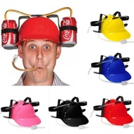 Guzzler Drinking Helmet - Can Holder Drinker Hat Cap with Straw for Beer and Soda - Party Fun Suppli