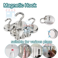 4Pcs Strong Magnetic Hook Hold Up To 34kg 5Pounds Diameter 20mm Magnets Quick Hook No punching requi