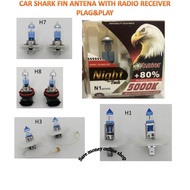 KAIER +80 SUPER BRIGHT CAR HEADLIGHT BULB  H1 H3 H7 H8 (5000K) 2 UNIT 1 SET