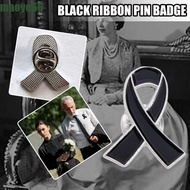 MAOYE Black Ribbon Pin, Skin Cancer Melanoma Cancer Funeral Ribbon Badge Brooch, Simple Breast Cance