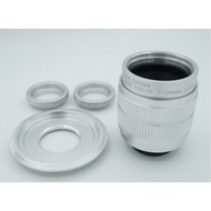 Fujian 35mm F1.7 CCTV Lens. C Adapter . 2x Macro Ring Silver