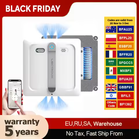 2025 Robot Window Vacuum Clean Liectroux S9,2 roller brusher,6-way water spray,9K Pa,APP control,Hom