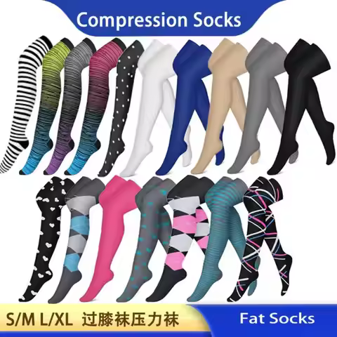 Unisex Compression Stockings Men Women Pressure Leg Elastic Sports Long Socks Marathon Hiking Above 