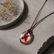 Soka Resin Pressed Flower Necklace Necklace/ Original Soka Flower ResinTALI Ixora/