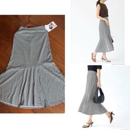 Lutique grl rienda lodispotto zara style checkers long skirt dress 格仔橡筋腰彈性長裙半身裙