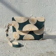 水玉點點手提零錢包(墨玉綠)