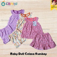 3Pcs CAINITO BABY Girl Kutung Set (( BABY DOLL SET )) Rumbay Pants.