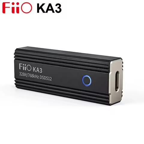 FiiO KA3 Portable USB DAC Headphone Amplifier ES9038Q2M DAC Chip 32Bit/768kHz DSD512 3.5/4.4mm Outpu