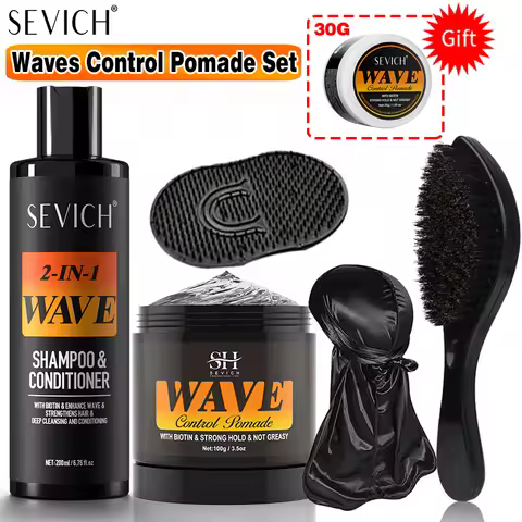Strong Hold Waves Control Pomade 360 Biotin Non-Greasy Hair Styling Paste Wave Hair Oil Gel With Bru