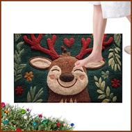 Christmas Elk Doormat 23.6 X 17.5 Inch Soft Washable Cute Christmas Doormat Holiday Outdoor Elk Rug 