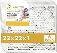 Proairtek AF22221M13SWH Model Standard 22x22x1 Pack of 6 Air Filters, MERV 13; Ideal for Anyone Want