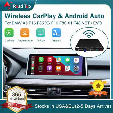 Wireless CarPlay for BMW NBT EVO X5 F15 F85 X6 F16 F86 2014-2020 X1 F48 2016-2020, with Android Auto