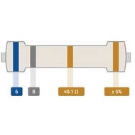 Carbon Film Resistor DIP 1/4W Color Ring 5% Precision 6.8 R/68R/680R/6.8k/68k/680k