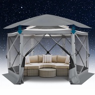 Pop up Gazebo Screen Tent Screen House for Camping,12x12FT Screen Room with Removable Roof,Outdoor S