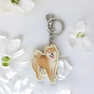 柴犬手繪插畫鑰匙圈 可愛治癒風