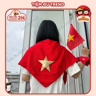 Vietnam scarf with red flag and yellow star, love scarf September 2 - trend swing shop