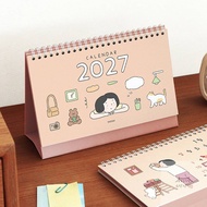 Kalendar Meja 2027 Korea Desk Calendar Ilustrasi Aesthetic Daily Planner Cute Design Hadiah