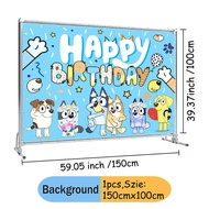 Bluey Bingo Anime Birthday Background Cloth Family Childrens Birthday Party Accessories Supplies for